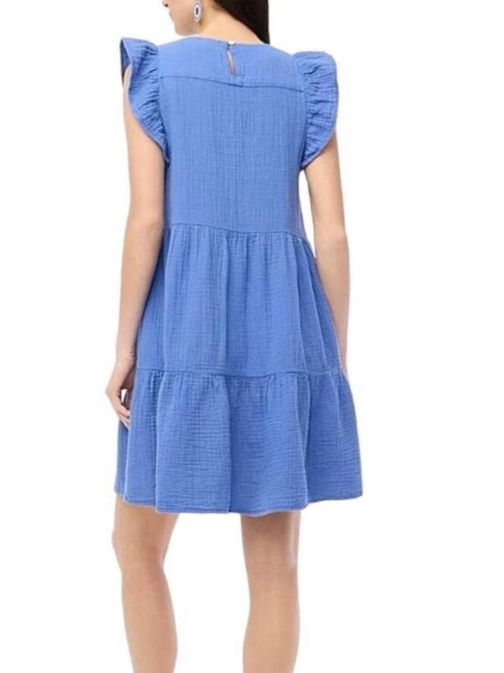 J. Crew Gauze Tiered Mini Dress Blue Women’s 6